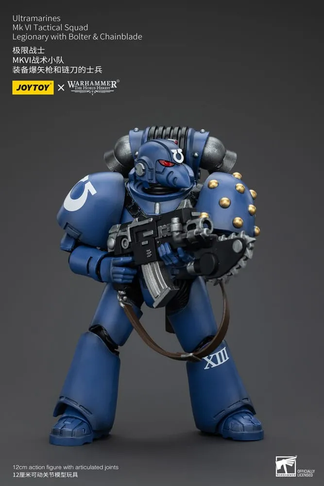 Warhammer The Horus Heresy Action Figure 1/18 Ultramarines MK VI Tactical Squad Legionary with Bolter& Chainblade 20 cm